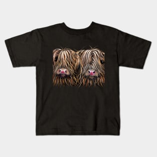 SCoTTiSH HiGHLaND CoWS ' BiLL & TeD ' Kids T-Shirt